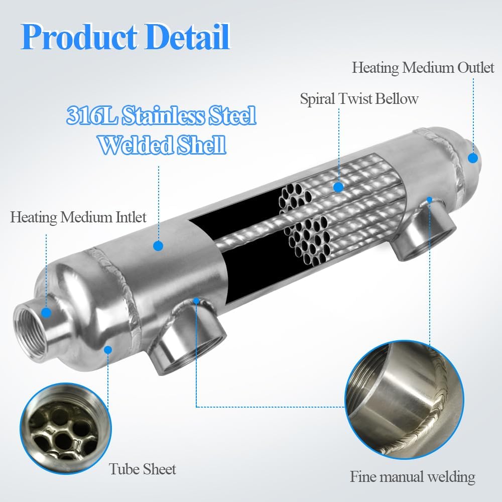 210K BTU Stainless Steel 316L Pool/Hot