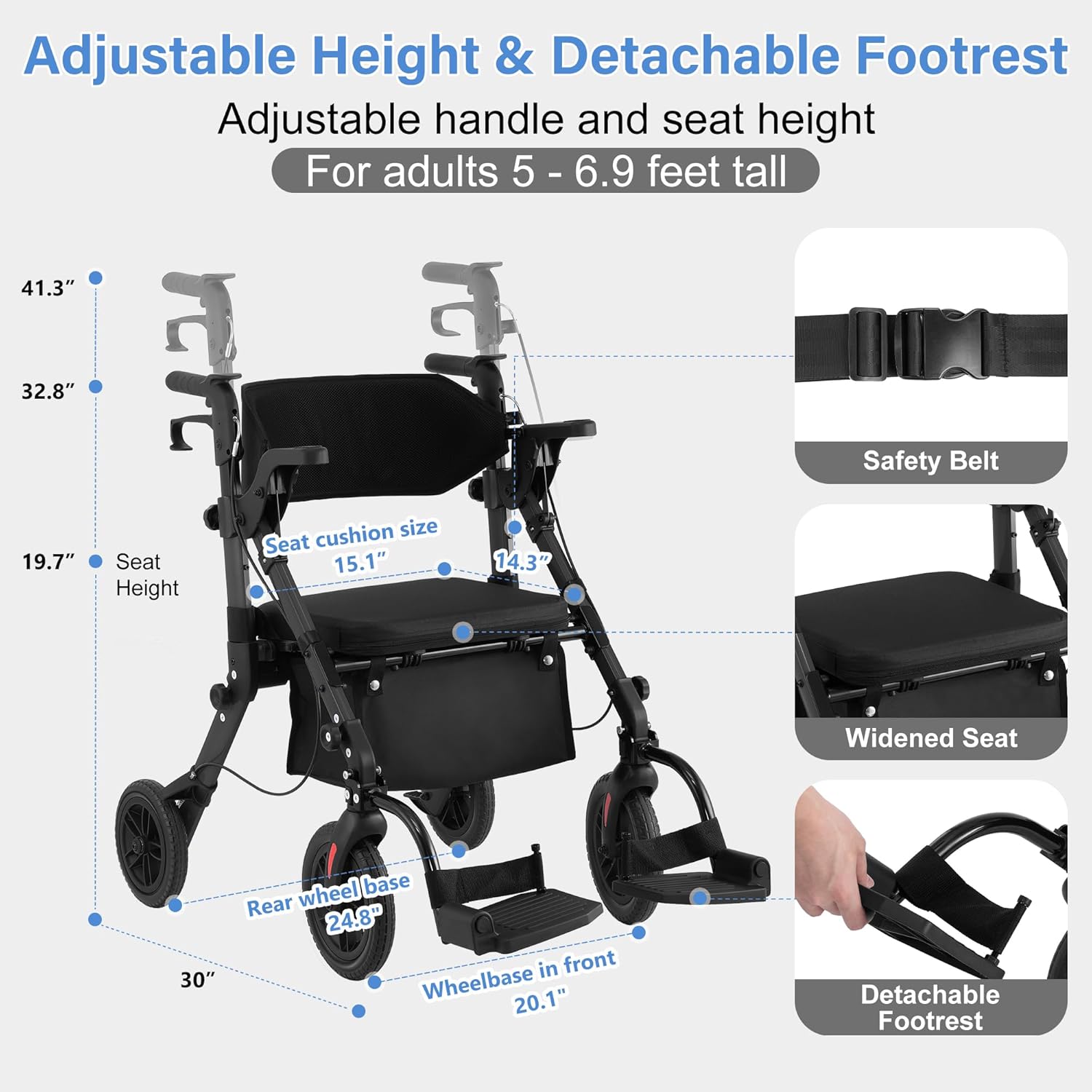 Rollator Walkers for Seniors with Seat