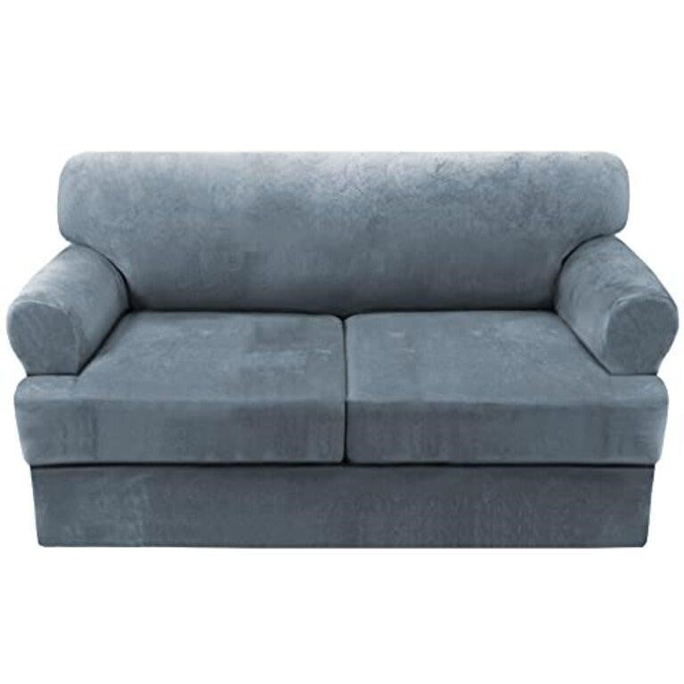 H.VERSAILTEX Sofa Cover 3PC, Loveseat - Stone Blue, 99D x 182W x 101H Cm