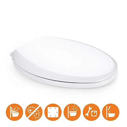 Dalmo DBTS01S Elongated Toilet Seat with Soft Clos