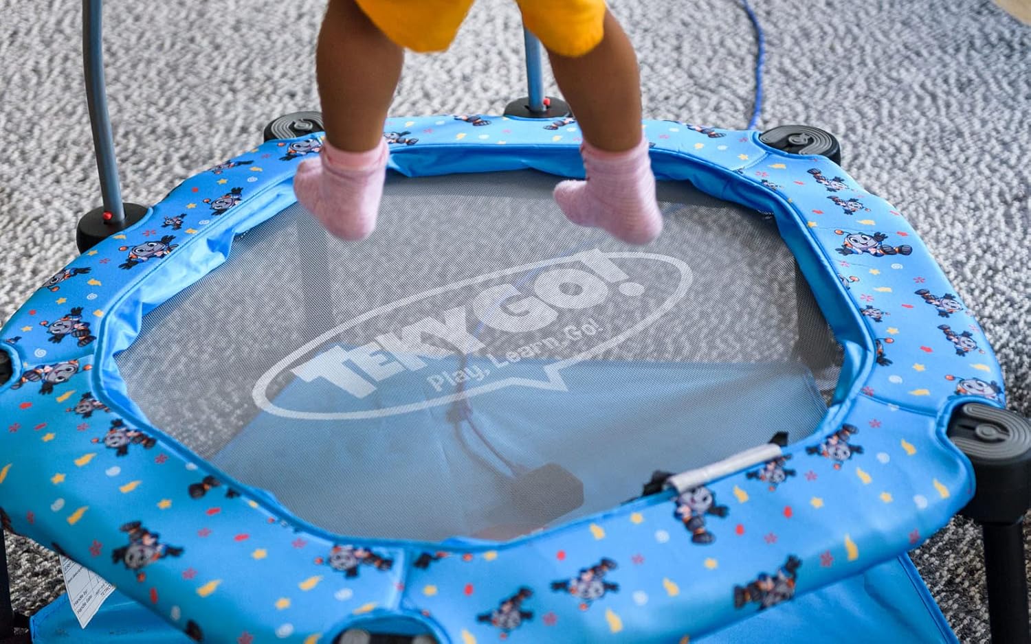 TekyGo! Plus Junior Bouncer Bundle, Plug & Play Interactive Educational Games for Toddlers, Indoor Trampoline and Sensor with 10 Pre-Installed Games