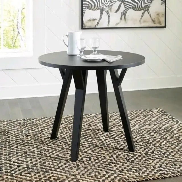 TABLE Signature Design by Ashley D406-15 Round Dining Room, Black