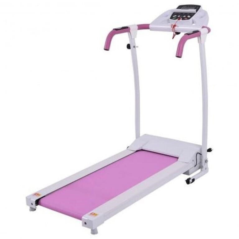 COSTWAY 800 W Folding Fitness Treadmill Running Machine-Pink SP37066PI