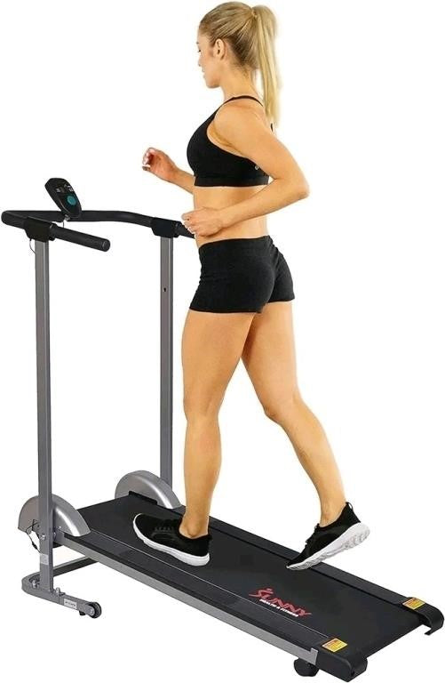 SF-T1407M Manual Treadmill with LCD Monitor, 124.5D x 58.4W x 127H cm, Black