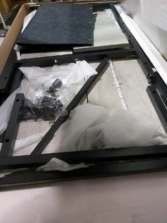 Bestier 55" Computer Desk, Vintage Light Grey