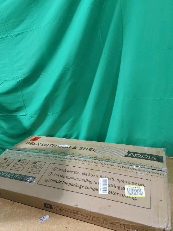 AODK 48 Inch Small Computer Desk with Storage Shelves, Power Outlets & Type-C USB,  [Product Dimensions: 15.8"D x 47.2"W x 30"H] (Black) -