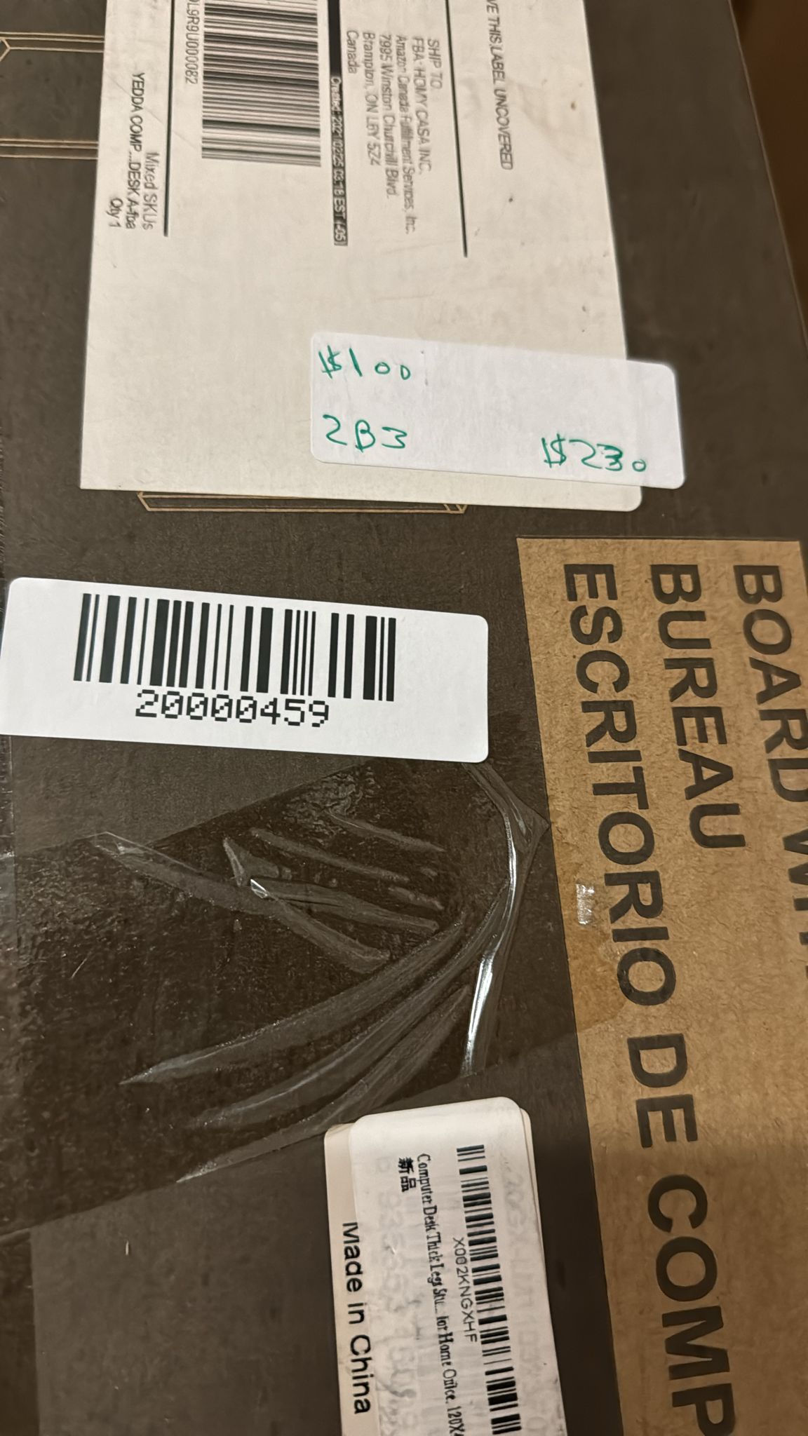 Homybec Home Office Desk Sturdy Metal Legs, Computer Desk Thick Desktop