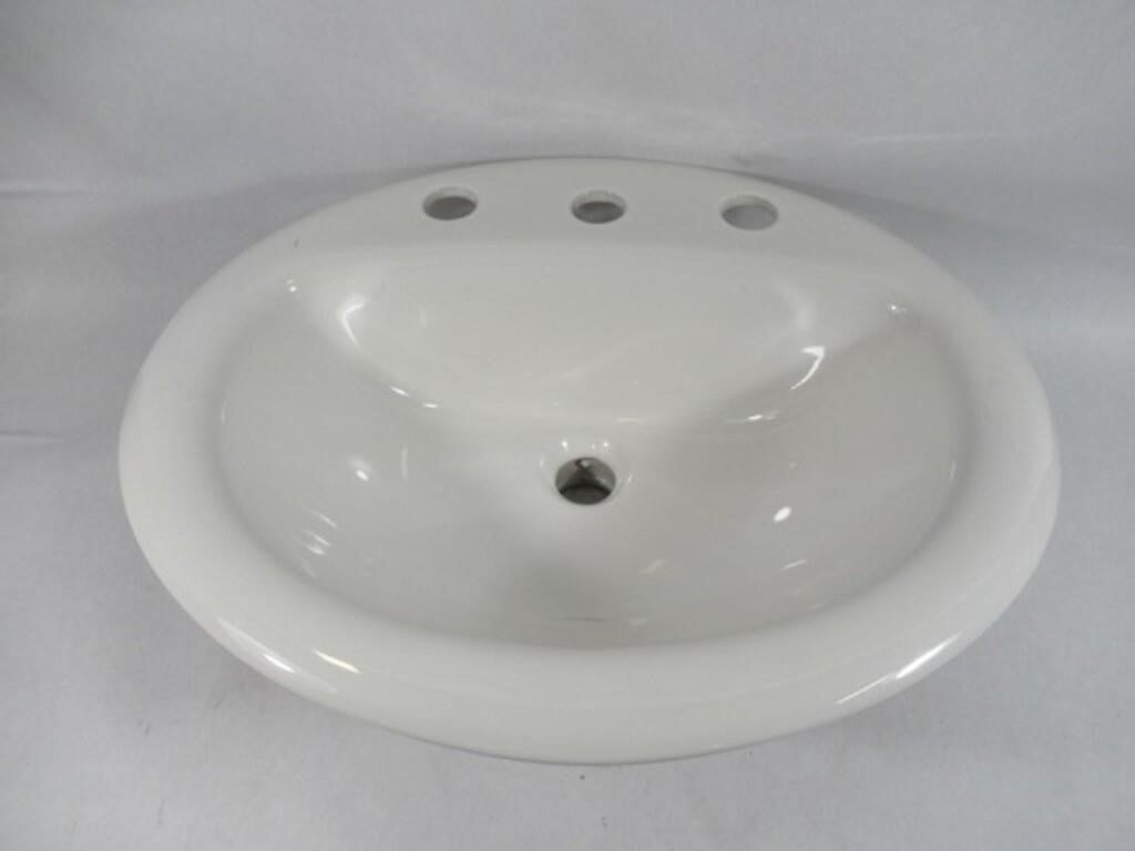 Contrac 4180BGW Soft White Oval Drop-In Sink
