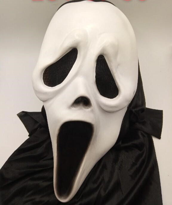Adult Halloween Scary Ghost Mask. White/Black
