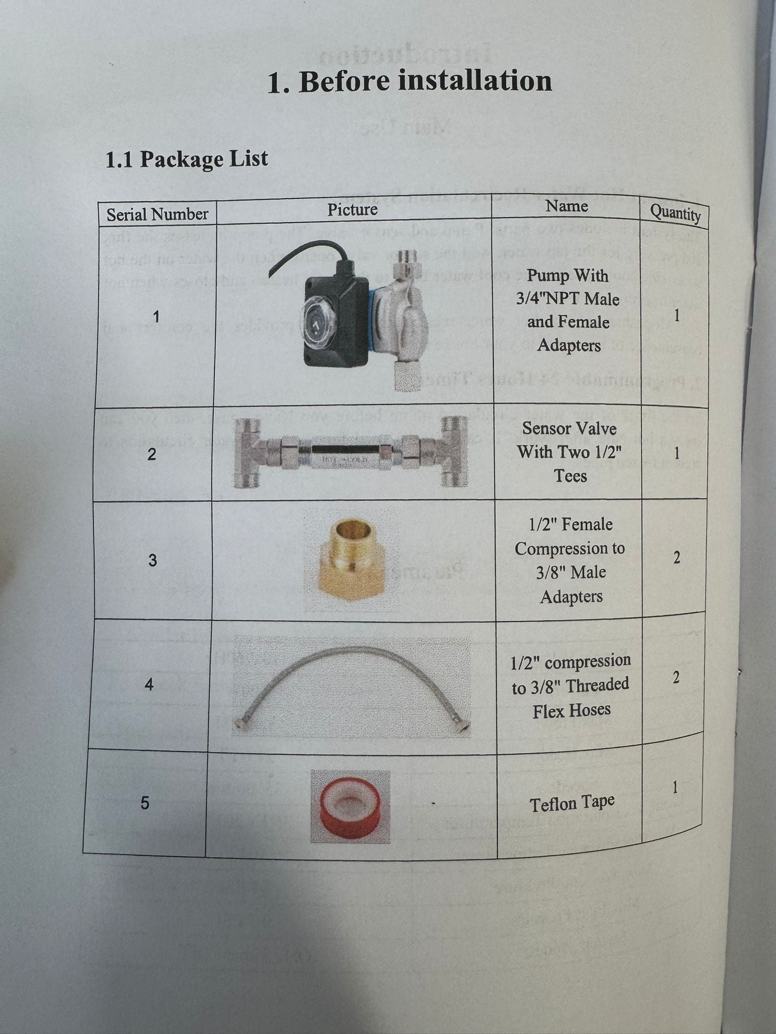 Instant Hot Water Recirculating Pump Kit