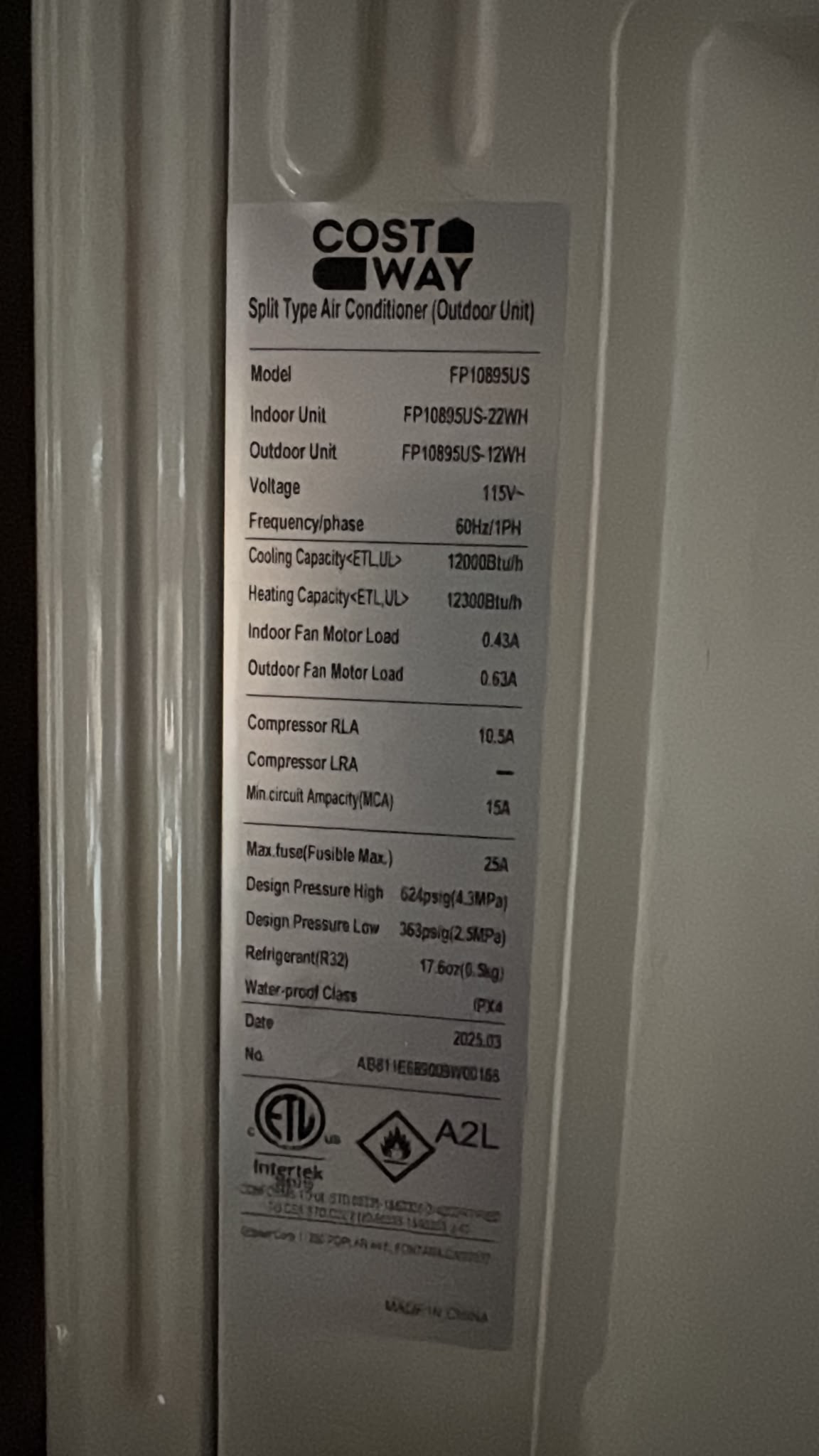 12000BTU Mini Split Air Conditioner& Heater COSTWAY