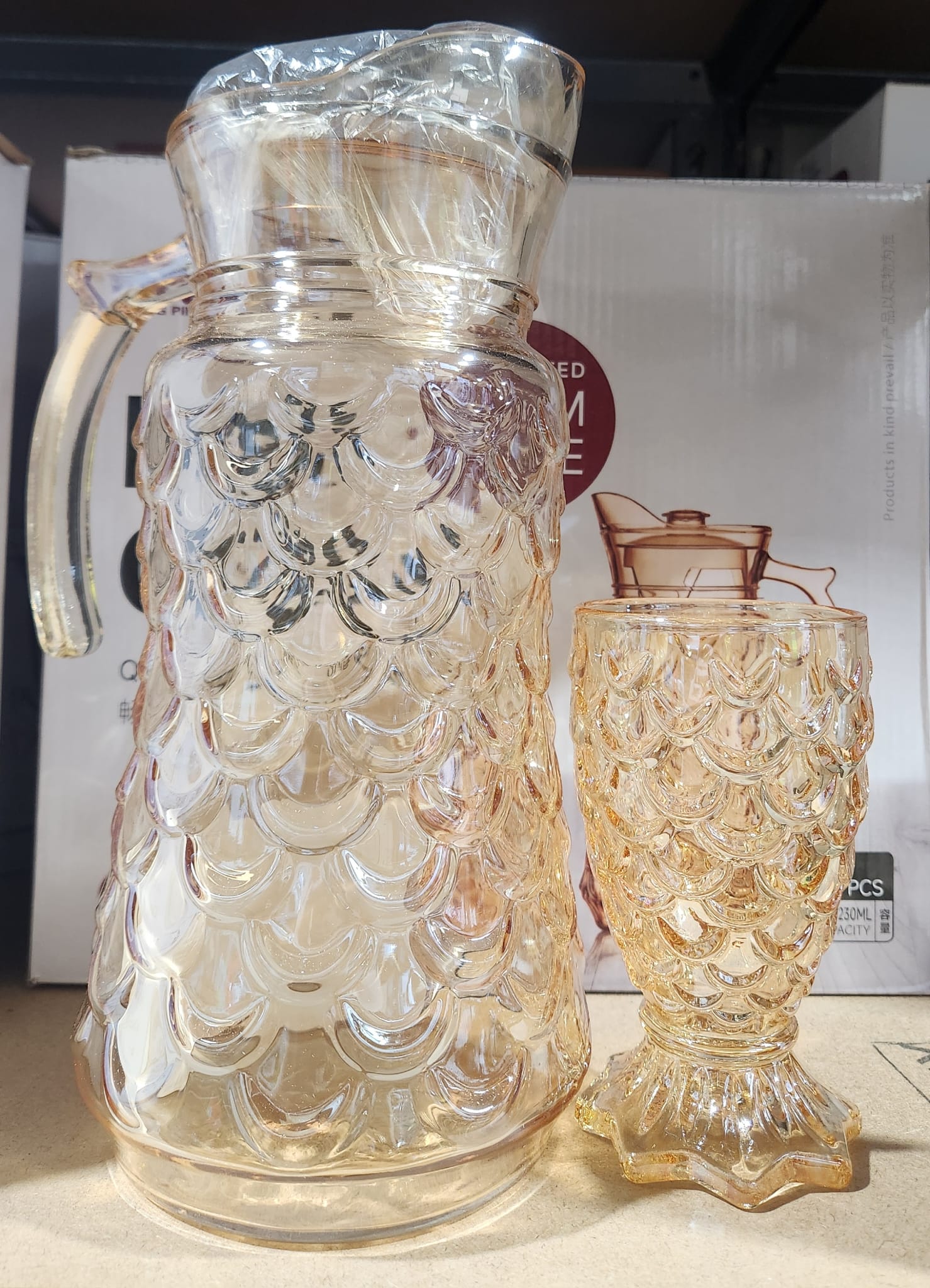 AMBER GLASS DELI GLASS SET 7PCS 230ML