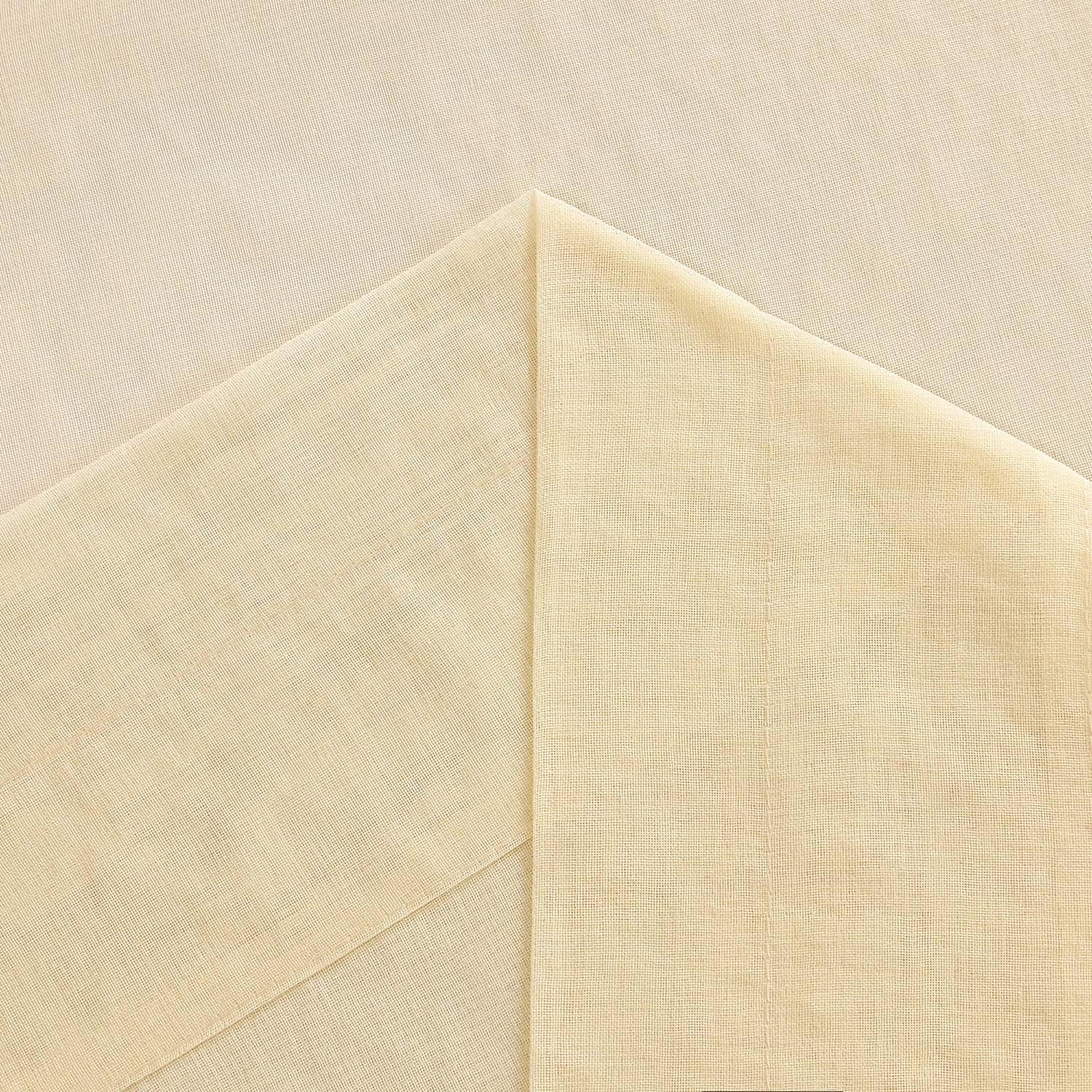 CaaMoo Window Beige Sheer Curtains 95" Long, Beige, 52"x 95".