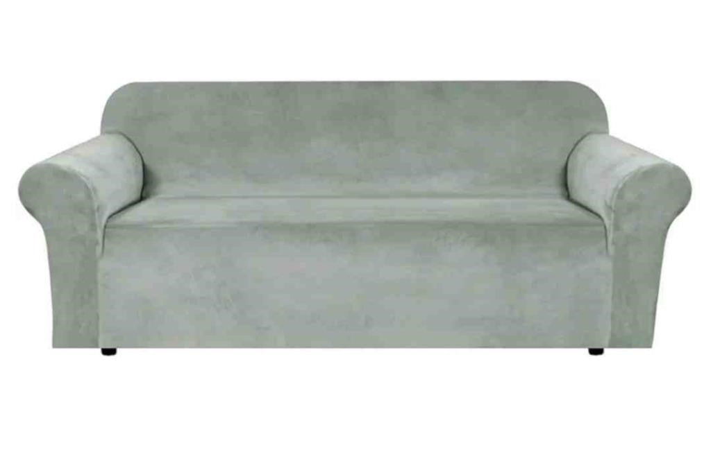 H.VERSAILTEX 1 Peice Stretch Velvet Sofa Cover, 72"-90", Sea Grass |