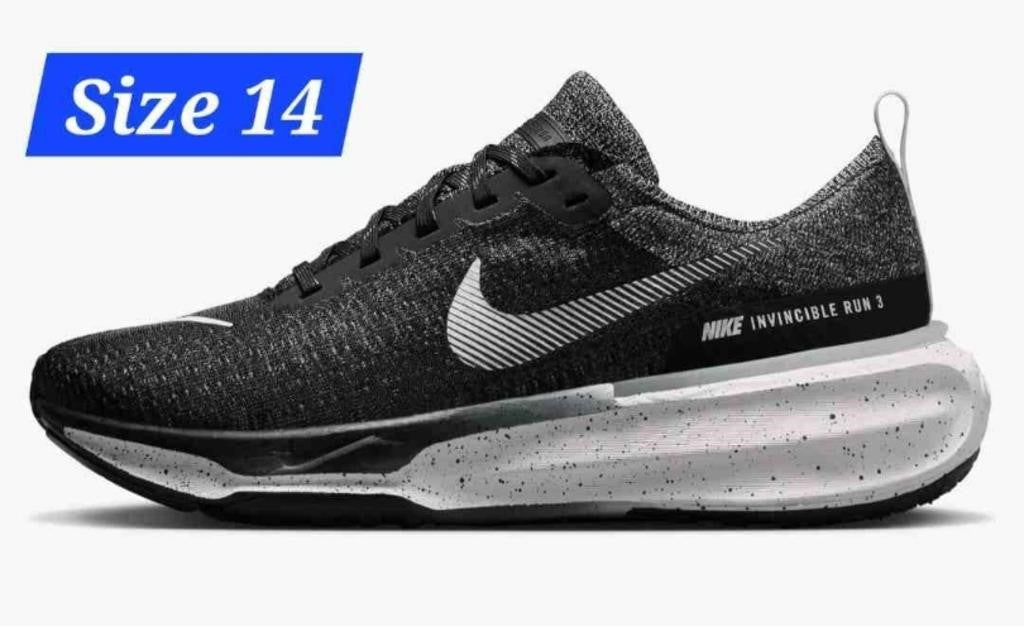 Nike Size 14 ZoomX Invincible Run FK 3 Color Black/White