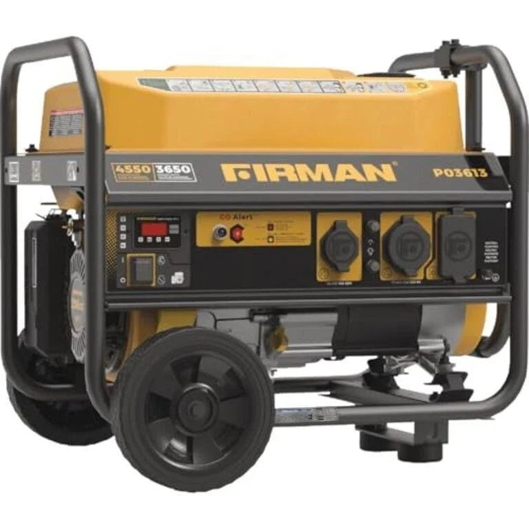 FIRMAN 3650-Watt/4550-Watt, 208cc Recoil Start Gasoline Portable Generator 120-Volt with Wheel Kit P03613