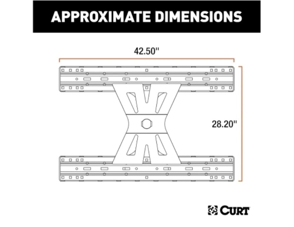 CURT 16220 X5 Gooseneck to 5th Wheel Adapter, 20,000 lbs