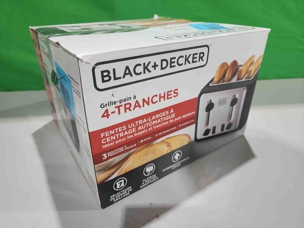 Black+Decker 4-Slice Toaster, Stainless Steel/Black, TR7847-1BDC