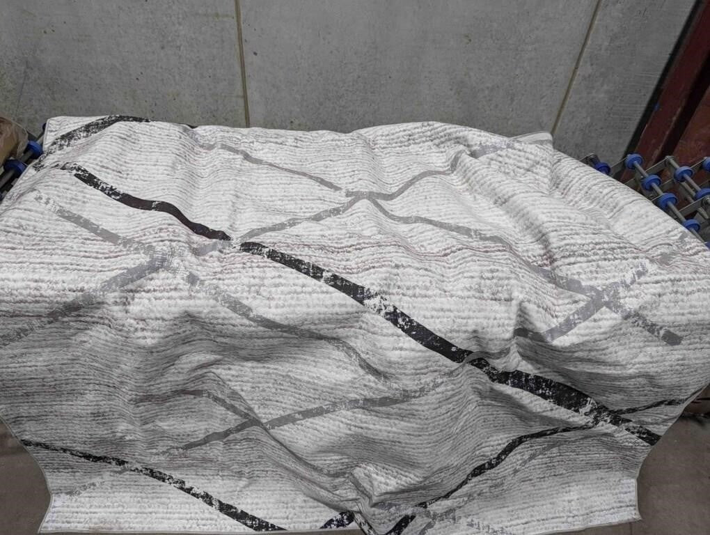 JINCHAN Area Rug Moroccan Rug Foldable Thin Mat Modern Geometric Accent Carpet Soft Indoor Non Slip Gray Carpet Kitchen Living Room Bedroom Dining Room,6x9 ,Black Grey