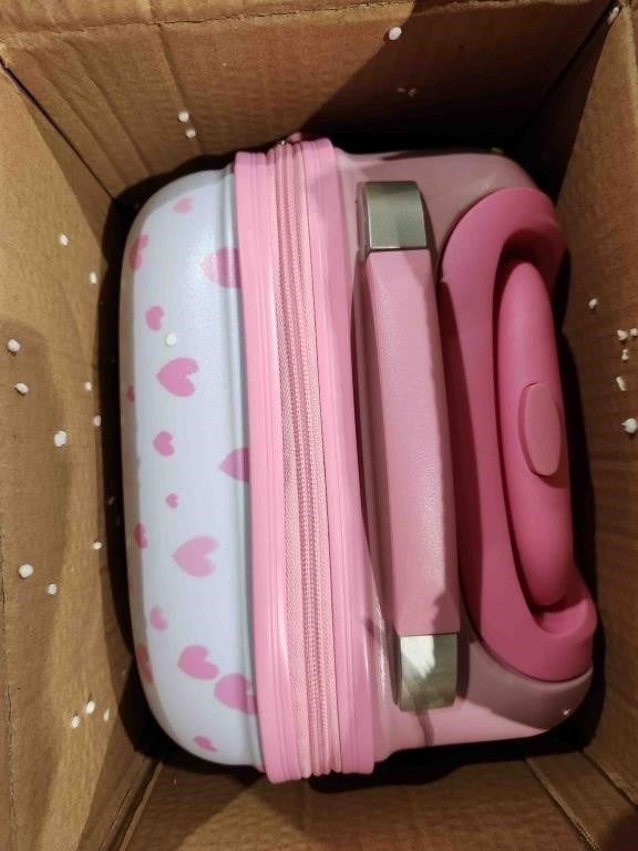 Costway Kids Luggage Set, 12 Inch Backpack and 16 Inch Kid Carry on Suitcase with Wheels, 2pcs, Pink, BG51213 -