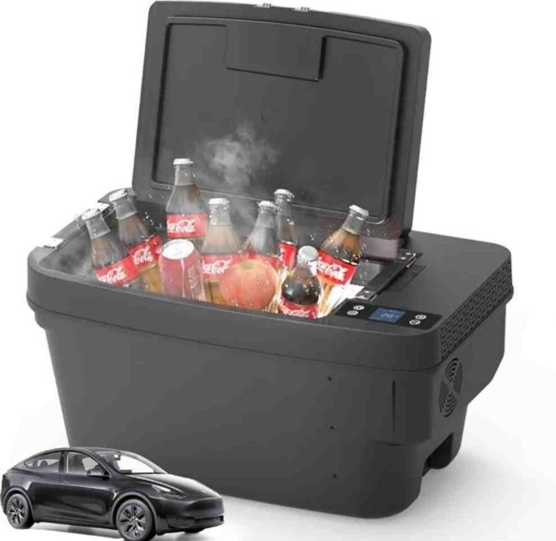 CHERY INDUSTRIAL Portable Car Refrigerator for Tesla Model Y, 35qt(33L) Car Freezer, Cooler Freezer for Outdoor, Travel, Camping, Picnic