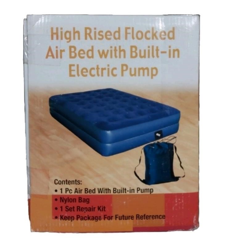jilong high rised flocked air bed with built-i