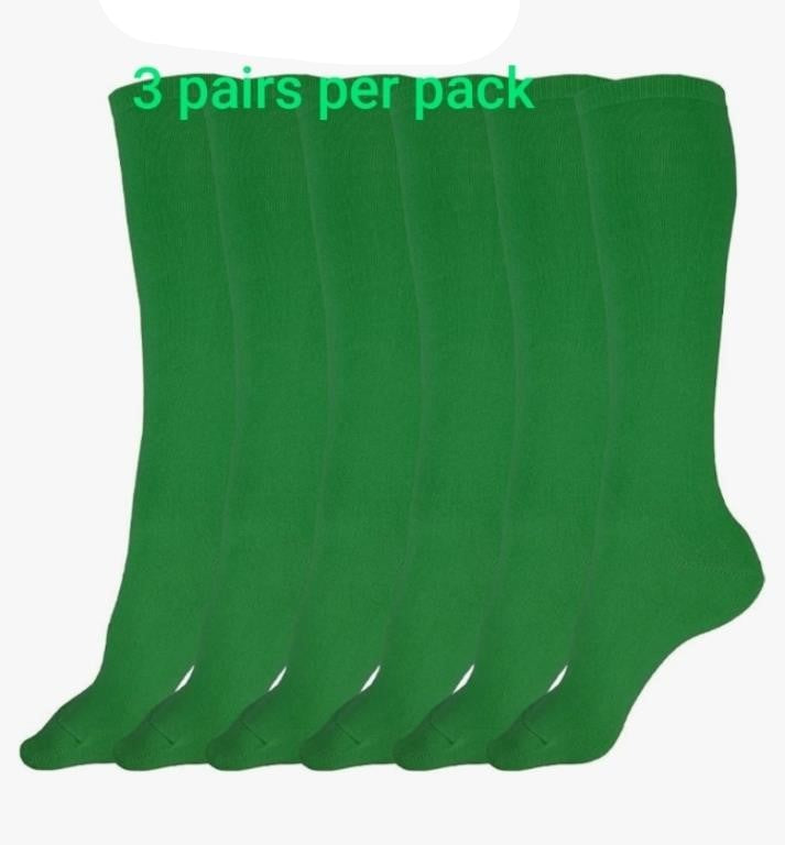 Solid Knee High Uniform Socks for School, Soccer, Football green Kids Unisex