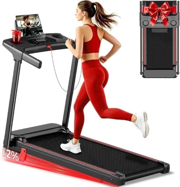 Walking Pad Treadmill with 12% Incline Compact Under-Desk Tread Mills