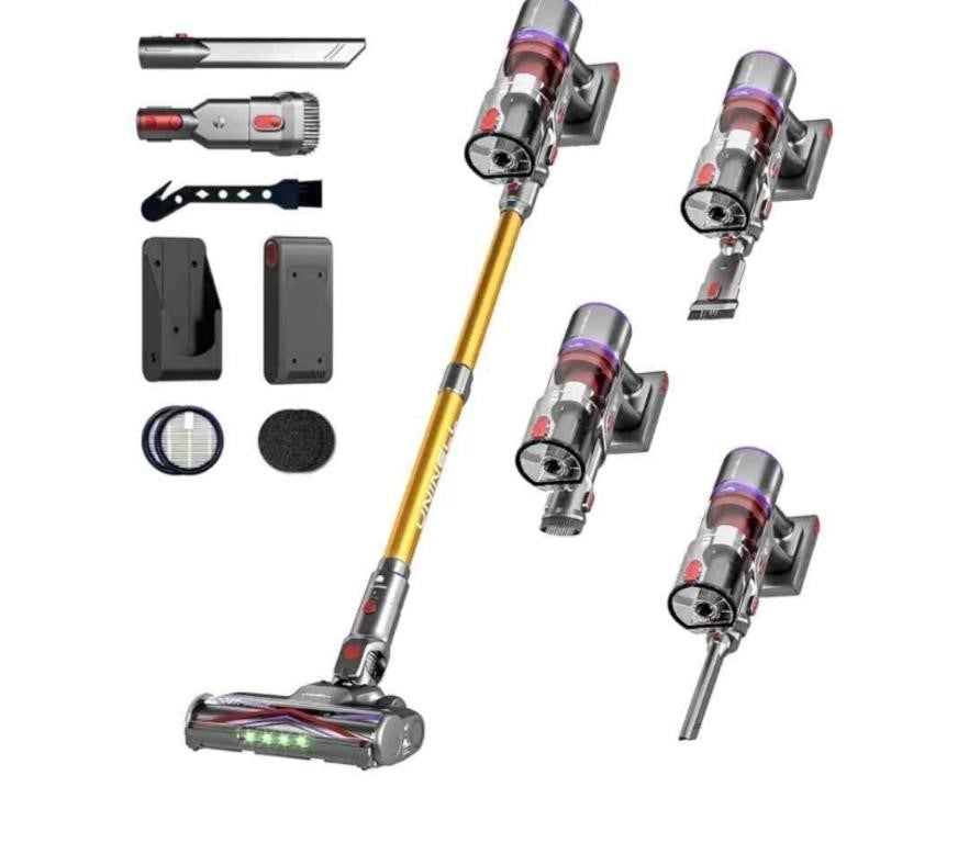 UNINELL Home Cordless Vacuum Cleaner, 550W 48KPA 65Mins Vacuum Cleaners with LED Screen, Self-Standing Cordless Vacuum, Rechargeable, Anti-Tangle Stick Vacuum for Home/Pet Hair/Carpet Model UV5