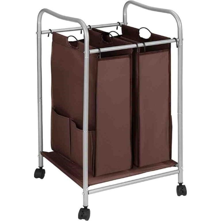 JINAMART Laundry Sorter Basket With Rolling Cart