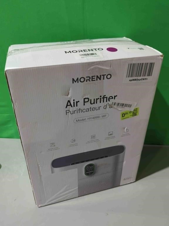 MORENTO Smart Air Purifier for home Large Rooms up to 1076 ft², Wi-Fi and Alexa compatible, PM2.5 Air Quality Display, Auto Mode, Quiet Mode 24dB, Black -
