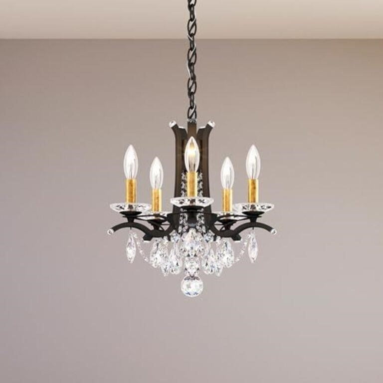 Schonbek Signature VA8304N-48H, Vesca 5 Light 15in x 15in Pendant in Antique Silver with Clear Heritage Handcut Crystals