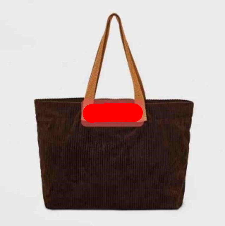 Wild Fable Brown Ribbed Cord Tote. CO