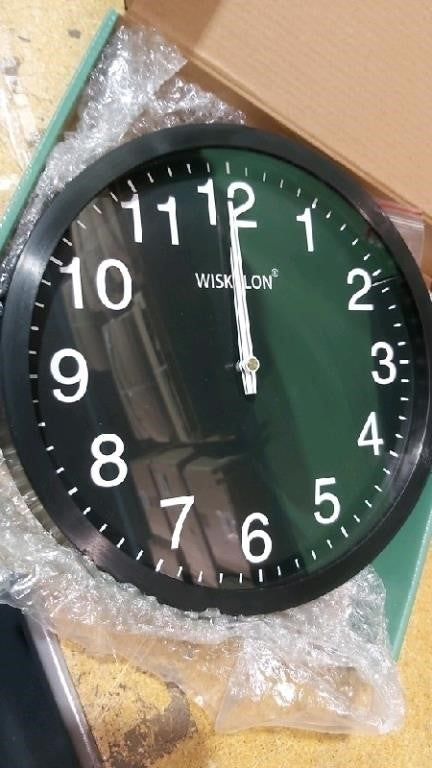 WISKALON Silent Wall Clock,10 inch Gl