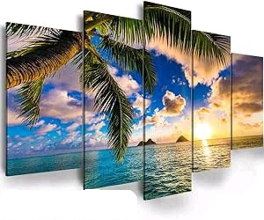 Modern 5 Piece Framed Giclee Canvas Pri