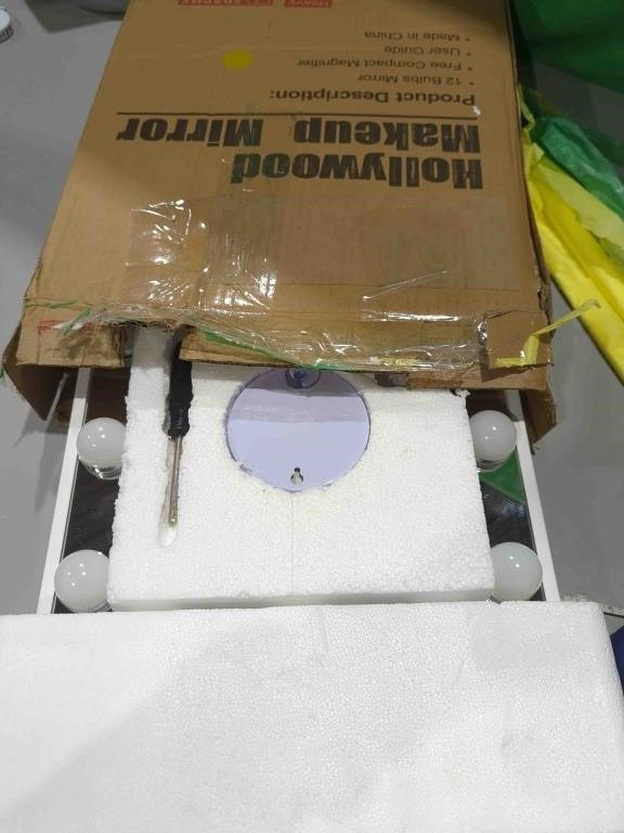 WEILY Hollywood Makeup Mirror with Lights, Large Lighted Vanity Mirror with 3 Color Light & 12 Dimmable Led Bulbs,Smart Lighted Touch Control Screen & 360 Degree Rotation White