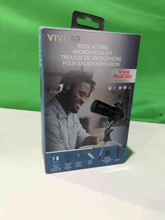 Vivitar Vlog Podcast Microphone Kit - Black (XLR, 3.5mm)