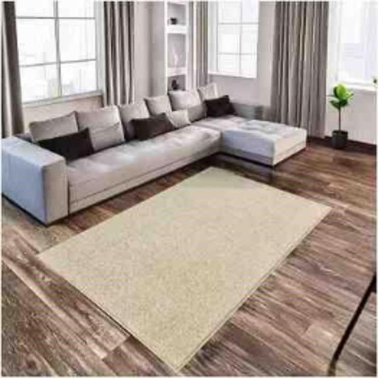 Indoor Area Rug, Frieze Plush Textured, 5ft*7ft Cream