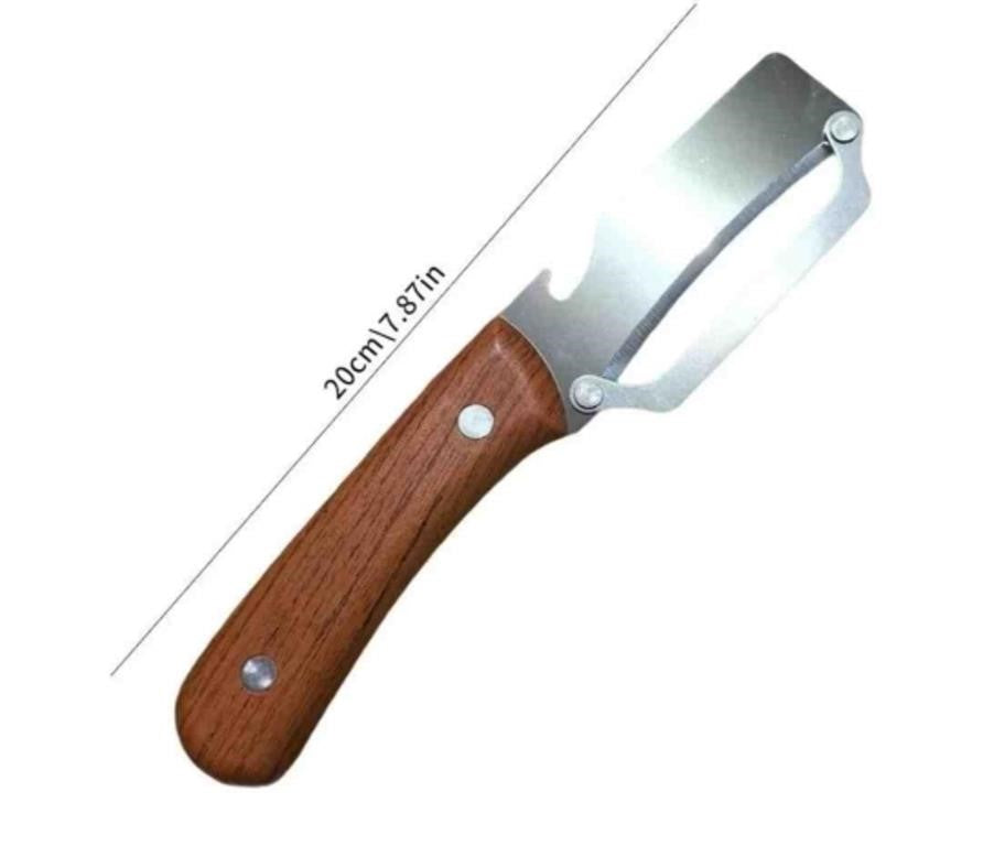 Multifunctional Vegetable Peeler, Stainless Steel Blade Peeler with Wooden Handle, 2pcs Per Pack