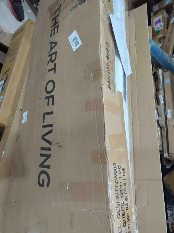 Queen Bed Frame, Upholstered Platform Bed, No Box Spring Required, White