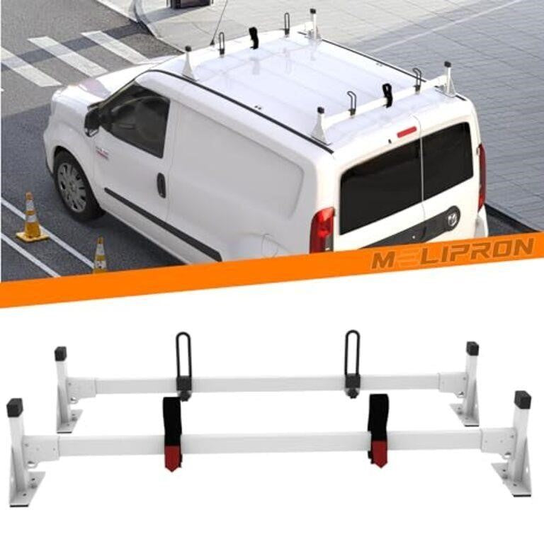 MELIPRON Van Roof Ladder Rack Fit for RAM ProMaster 2013-2023 White 2 Bars, FBAC1176V01
