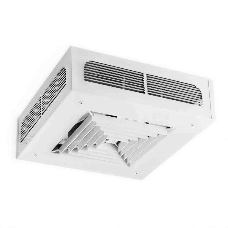 TELPRO DRI0581TW Ceiling Fan Heater, White With Built-In Thermostat 5000W, Single Phase, 208V, 450CFM