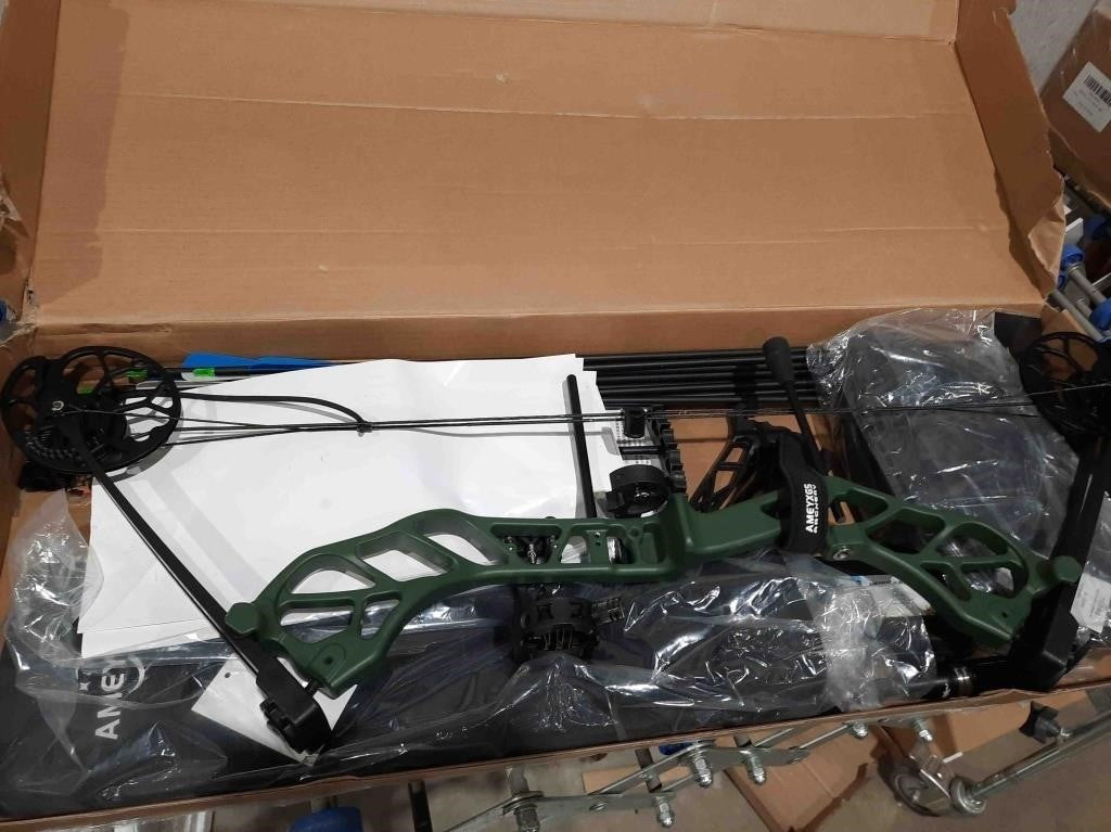 Compound Bow Kit, Made in The USA Gordon Limbs, Draw Weight 19~75 Lbs Draw Length 19~30", IBO 320FPS for RTH Archery Hunting Target Shooting Practice with Bow Accessories Green And Black