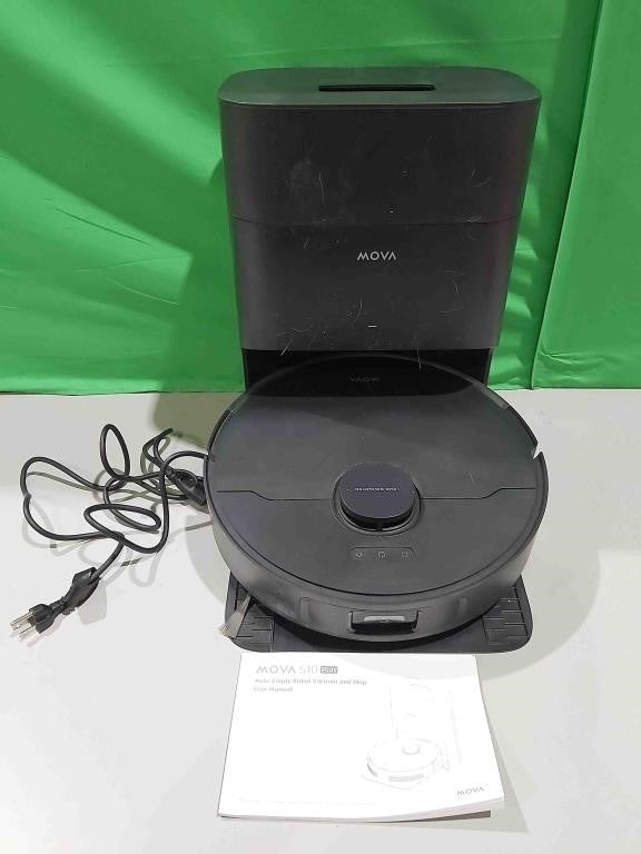 Mova S10 Plus Robot Vacuum with Self-Empty Dock, 7000Pa Suction, Liftable Brush, Hands-Free Cleaning for up to 90 Days with 4L Dust Bag, PreciSense LiDAR Navigation, App & Voice Control -