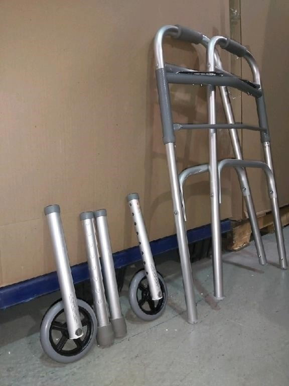 Drive Medical Deluxe Two Button Folding Walker wit