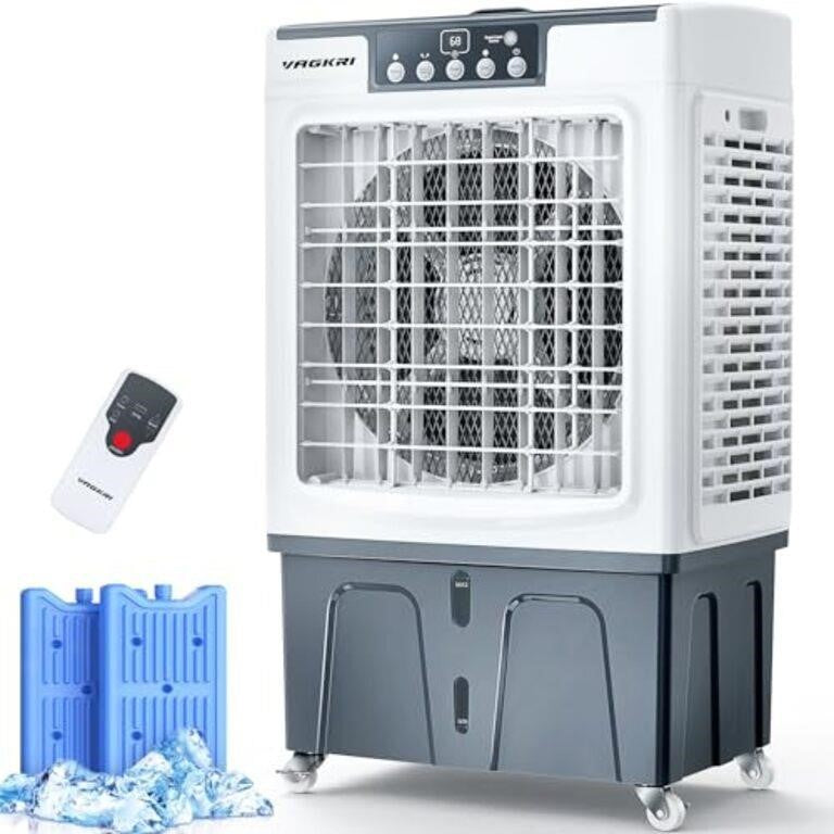 VAGKRI Swamp Cooler, 2100CFM Evaporative Air Cooler with 8 Gal Water Tank