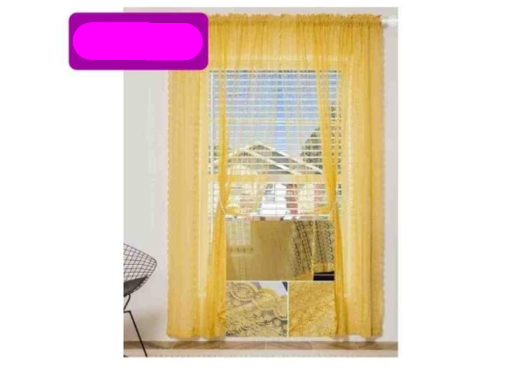 WestWeir Yellow Lace Curtains