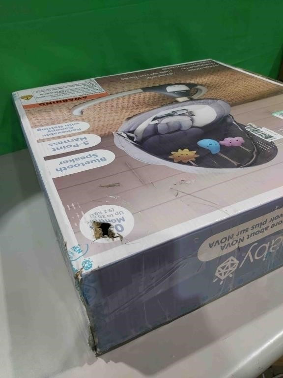 Jool Baby Nova Swing for Newborns - Electric Motorized Infant Swing, Bluetooth Music, 10 Preset Melodies, Remote (Grey, Updated Model)