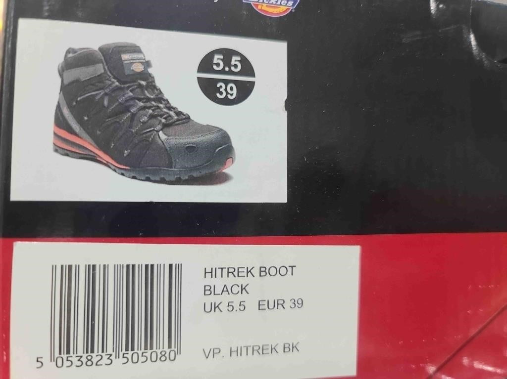 Dickies - Waterproof. HITREK Bk, Black/Red Men's Steel-Toe Boots. US Size 6.5, UK Size 5.5 ,39EUR