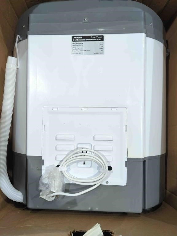 Pure Clean 2-in-1 Portable Washer & Dryer Combo, Compact Mini Washing Machine with Twin Tubs & Spin Cycle, 7.7 lbs Capacity, 110V Ideal for Apartments, Dorms, RVs & Small Laundry Loads PUCWM23